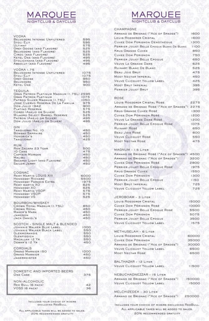 MARQUEE Las Vegas Nightclub Dayclub Table Reservations